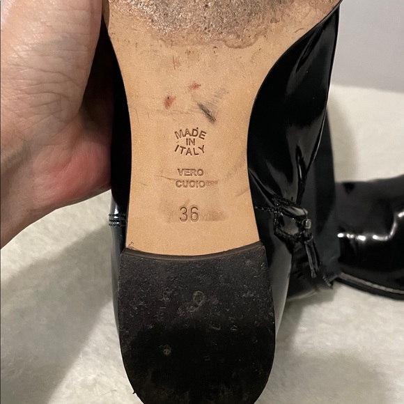Alberta Ferrttetti Black Patent Leather Boots - Picture 6 of 16
